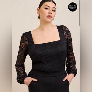 Torrid NWT Lace Square Neck Long Sleeve